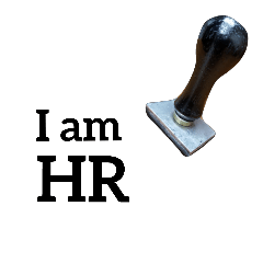 Rubber stamp: I am cute HR person