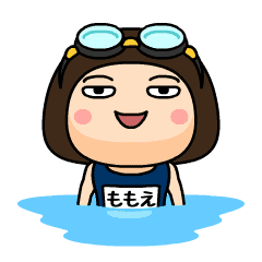 Momoe wears swimming suit
