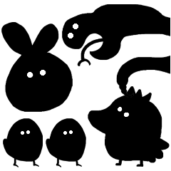 One word black shadow animals Japanese