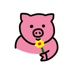 ピンク 幸せな豚さん