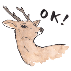 Serious Deer2 Japanese Calligraphy Line Stickers Line Store