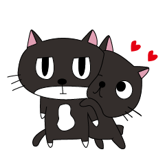tuxedo cat-Momo and black cat-Dodo