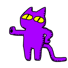 かわいくない紫色の猫