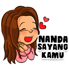 Nanda the Beautiful Girl (Name Sticker)