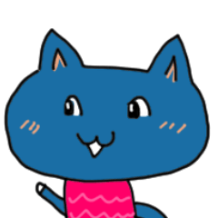 Funny blue cat sticker