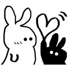 One word white black bunny Japanese
