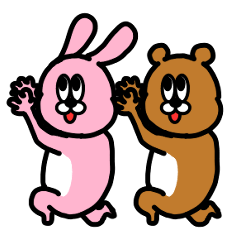 rabbit and bear, Synchronization sticker