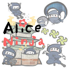 (Alice) Cat ninja sticker