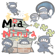 (Mia) Cat ninja sticker