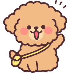 Fluffy Toy Poodle 3set 3 Line Stickers Line Store