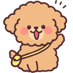 Fluffy Toy Poodle 3set 3 Line Stickers Line Store