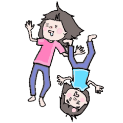 Happy sisters sticker