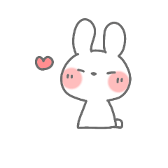 Everyday sticker of white rabbit