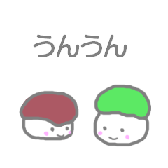 Anko-mochi & Zunda-mochi sticker