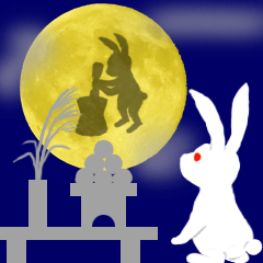 Rabbit in full moon