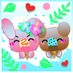 Rabbit and bear daily(Hibiscus2)