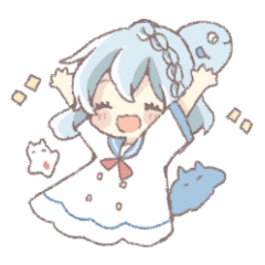 海の生き物と女の子 Line スタンプ Line Store 海の生き物と女の子 Line スタンプ Line Store