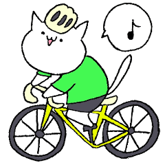 Cat riding a road bike