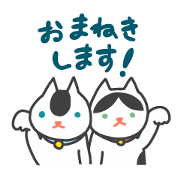 Twins beckoning cat