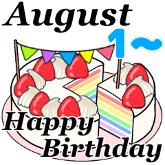 8月1日 8月14日のお誕生日ケーキ Line スタンプ Line Store