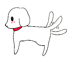 白い犬スタンプ