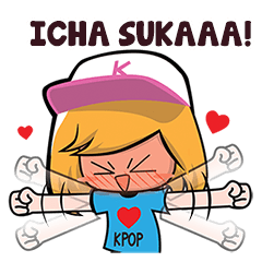 Icha the KPOP Fan Girl Name Sticker