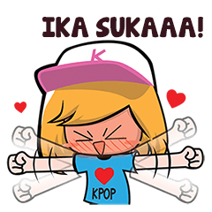 Ika the KPOP Fan Girl Name Sticker