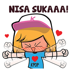 Nisa the KPOP Fan Girl Name Sticker