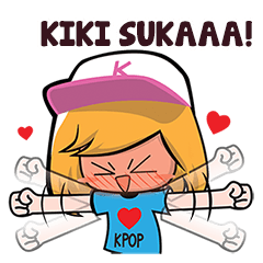 Kiki the KPOP Fan Girl Name Sticker