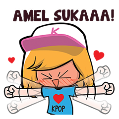 Amel the KPOP Fan Girl Name Sticker