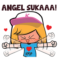 Angel the KPOP Fan Girl Name Sticker