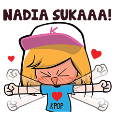 Nadia the KPOP Fan Girl Name Sticker