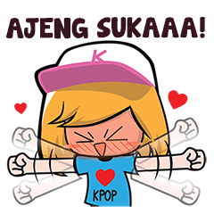 Ajeng the KPOP Fan Girl Name Sticker