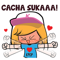 Cacha the KPOP Fan Girl Name Sticker