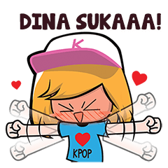 Dina the KPOP Fan Girl Name Sticker