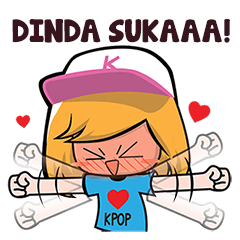 Dinda the KPOP Fan Girl Name Sticker