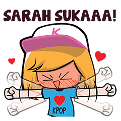 Sarah KPOP Fan Girl Sticker Nama