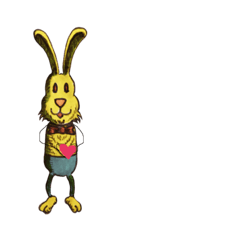 Happy yellow rabbit sticker