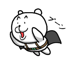 flying white bear-like