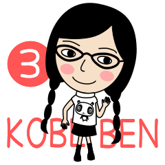 Kobe-ben girl Sticker-kobe words 3