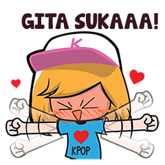 Gita the KPOP Fan Girl Name Sticker