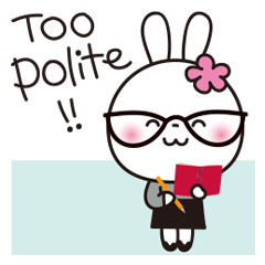 Too polite!! cute White Rabbit