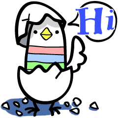 Bird Trio English animation sticker
