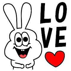 Thick rabbit love sticker.