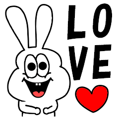 Thick rabbit love sticker. - Stiker LINE | LINE STORE
