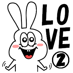 Thick rabbit's Love Sticker 2