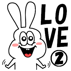Thick rabbit's Love Sticker 2