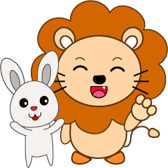 Lion & Rabbit - Stiker LINE | LINE STORE