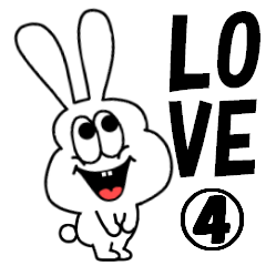 Thick rabbit Love Sticker 4