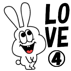 Thick rabbit Love Sticker 4